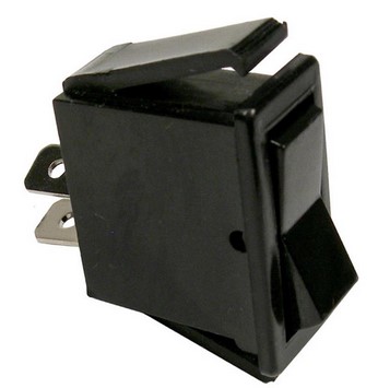 ON-OFF ROCKER NON-ILLUMINATED BLACK SWITCH PLASTIC BODY 1/4" TABS 12V 16A 1/PK
