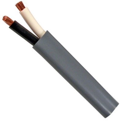 14 GA 2 CONDUCTOR BLACK &amp; WHITE PRIMARY WIRE WITH PVC GRAY JACKET 100FT SPOOL