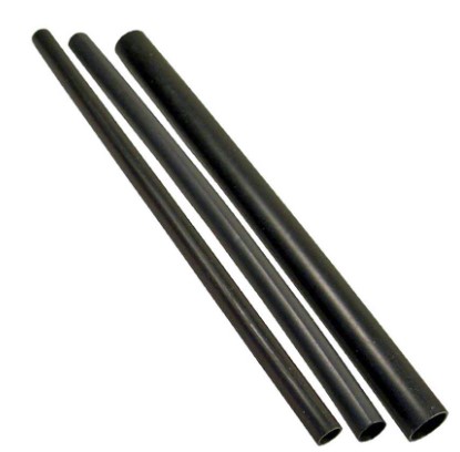 3/8" ID POLYOLEFIN SINGLE WALL BLACK SHRINK TUBING 4 6" PCS