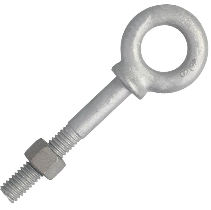3/8 X 6 FORGED EYE BOLT, (C-1035 STEEL), WITH SHOULDER, HDG WLL1200#