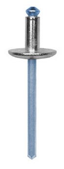 3/16" CHECKMATE MALE ALUM / STEEL RIVET LARGE FLANGE - CLEAR ANODIZE