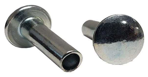 SEMI-TUBULAR, TRUSS HEAD RIVET 3/16" DIA X 5/8" LENGTH, ZINC PLATED STEEL