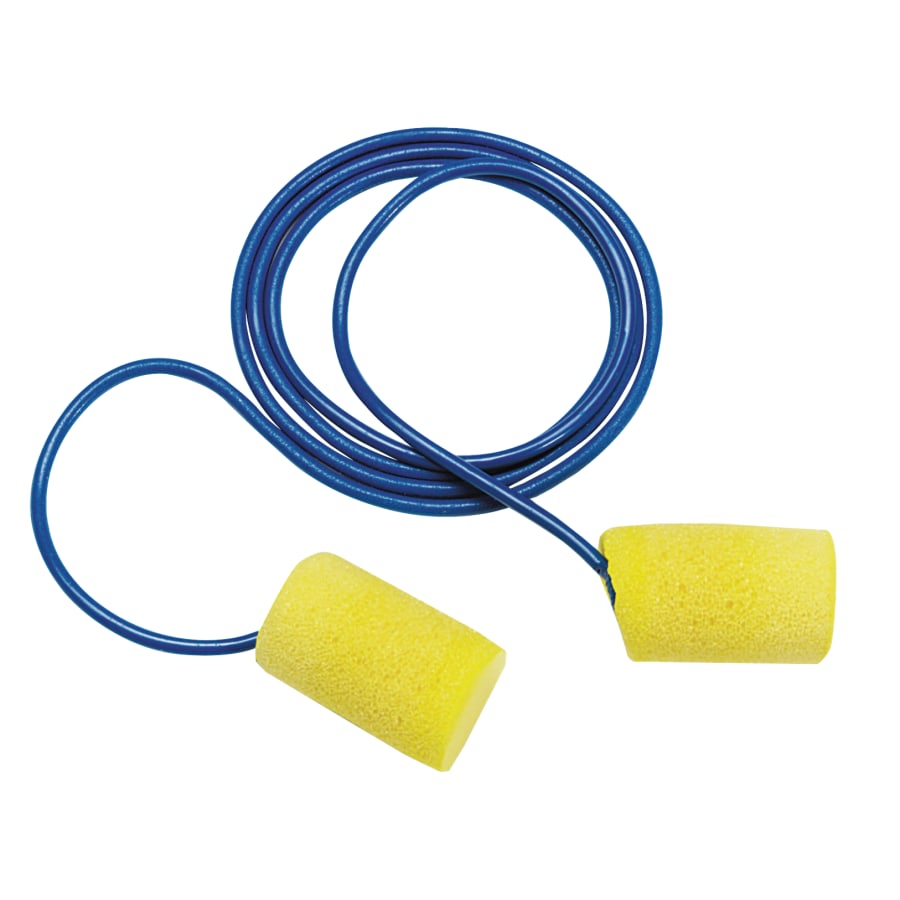 3M E-A-R CLASSIC 1101 EARPLUGS, DISPOSABLE, REGULAR, CORDED 1/PR