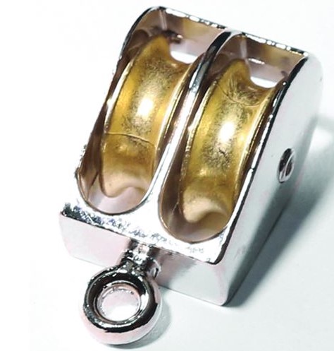 0176-1/2 SOLID EYE PULLEYS - DOUBLE WHEEL - ELECTRO PLTD