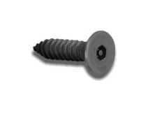 #10 X 3/4" TAMPER RESIST HEX FLAT HD STAINLESS TAPPING SCREW, BLACK