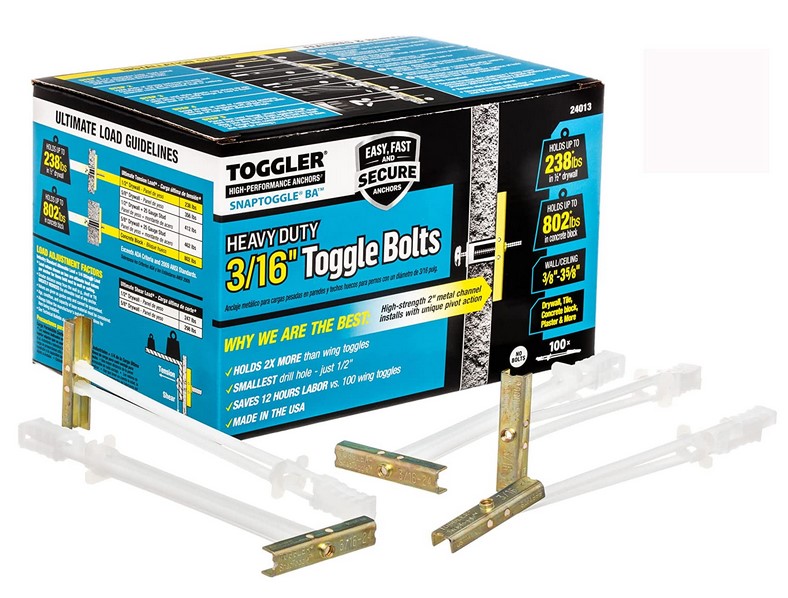 100 BATM TOGGLE BOLTS ONLY IN BOX, USE 3/16"-24 THREADED BOLTS - BOX OF 100