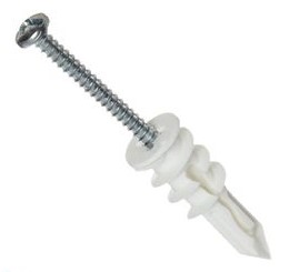 100 SP ANCHORS [3/8"-5/8" DRYWALL], &amp; 100 #8 X 1" COMBO HEAD SCREWS - BOX OF 100