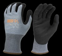 HPPE BLACK SANDY NITRILE PALM COATED GLOVE, CUT A9, LARGE