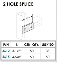 STRUT BRACKETS - 2 HOLE SPLICES - 1-5/8&quot; X 3-1/2&quot;, ZINC PLATED