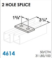 STRUT BRACKETS - 2 HOLE SPLICES SIDE X SIDE - 1-5/8&quot; X 3-1/4&quot;, ZINC PLATED