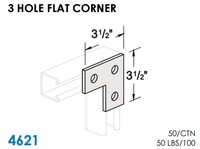 STRUT BRACKETS - 3 HOLE FLAT CORNERS - 3-1/2