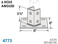 STRUT BRACKETS - POST BASES 6 HOLE - 3-1/2